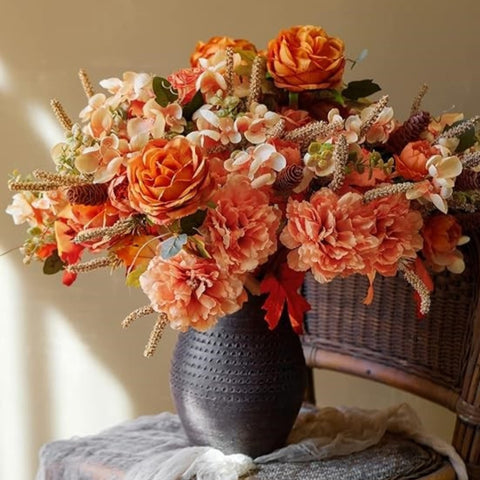 2Pcs Artificial Fall Decor Flower Bouquet