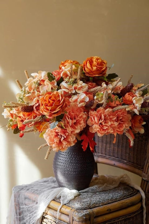 2Pcs Artificial Fall Decor Flower Bouquet