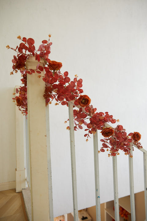 6.56ft Fall Decor Orange Eucalyptus Garland