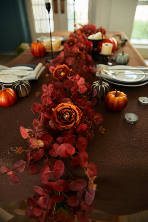 6.56ft Fall Decor Orange Eucalyptus Garland