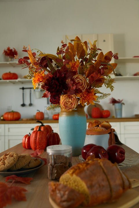 10Pcs Fall Flower Bouquets for Thanksgiving