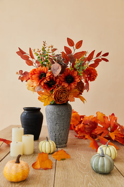 10Pcs Fall Flower Bouquets for Thanksgiving