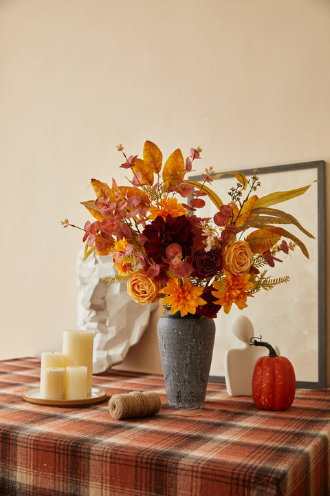 10Pcs Fall Flower Bouquets for Thanksgiving