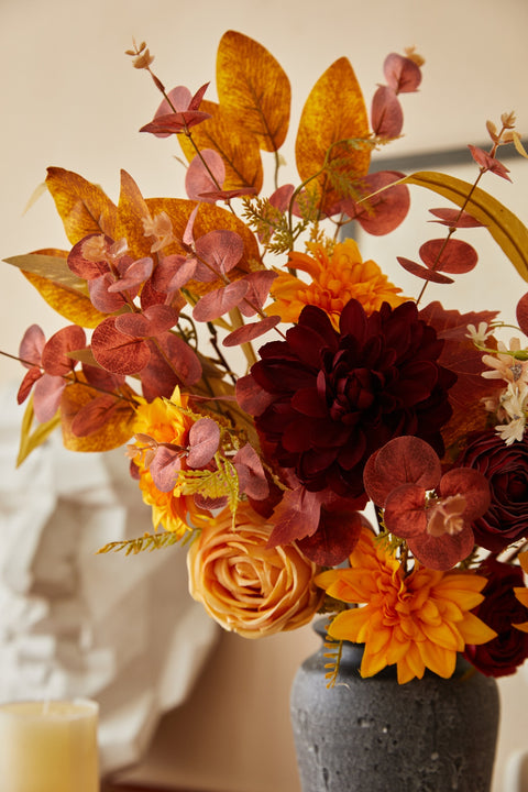 10Pcs Fall Flower Bouquets for Thanksgiving