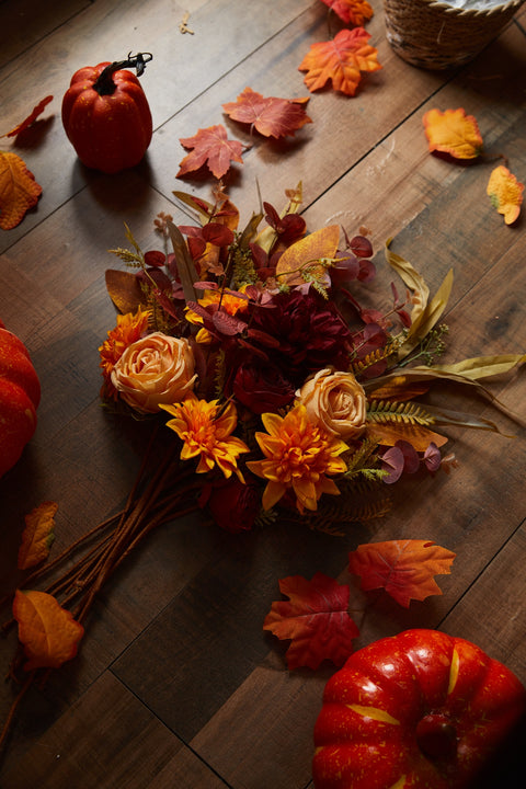 10Pcs Fall Flower Bouquets for Thanksgiving