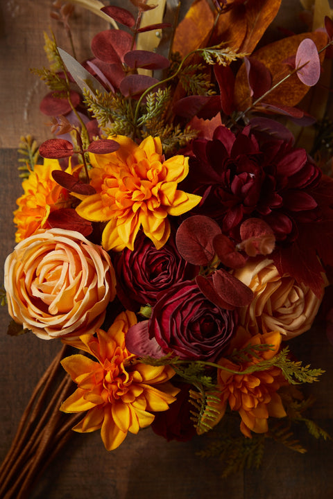 10Pcs Fall Flower Bouquets for Thanksgiving