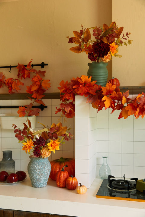 10Pcs Fall Flower Bouquets for Thanksgiving