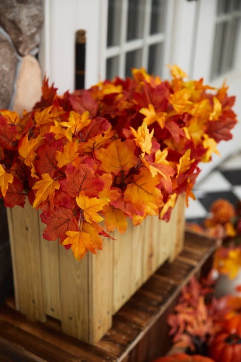 4Pcs Fall Decor Maple Leaves Stems