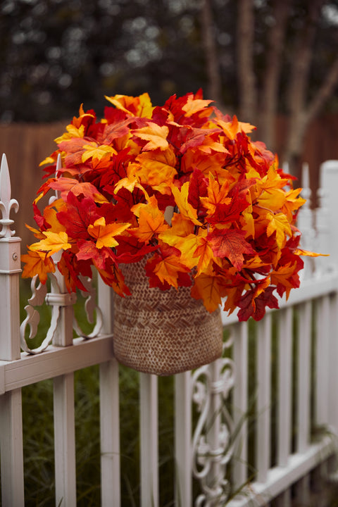 4Pcs Fall Decor Maple Leaves Stems